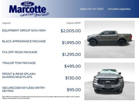 Used 2021 Ford Ranger Lariat w/ Equipment Group 501A High AWD/4WD image 4