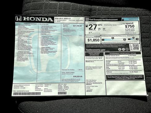 New 2026 Honda HR-V LX image 18