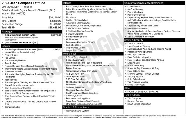 Used 2023 Jeep Compass Latitude w/ Sun and Sound Group AWD/4WD image 38