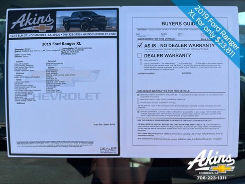 Used 2019 Ford Ranger XL w/ Equipment Group 101A Mid image 11