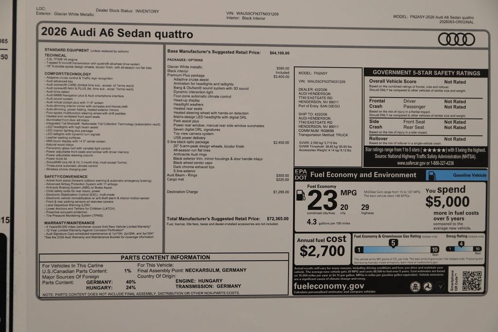 New 2026 Audi A6 Premium Plus AWD/4WD image 31