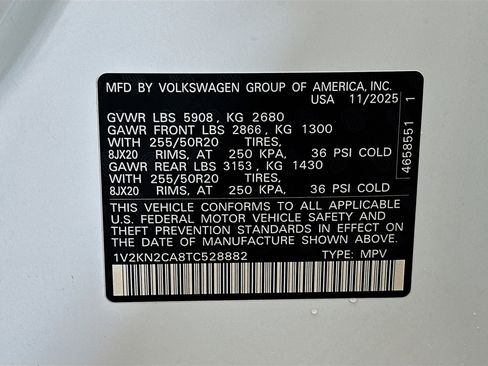 New 2026 Volkswagen Atlas SE image 32