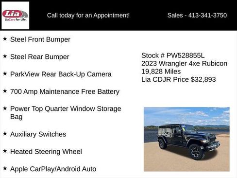 Certified 2023 Jeep Wrangler Unlimited Rubicon 4xe w/ Steel Bumper Group AWD/4WD image 16