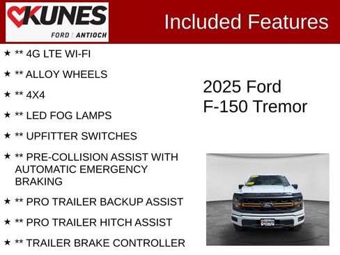 Certified 2025 Ford F150 Tremor w/ Bed Utility Package AWD/4WD image 4