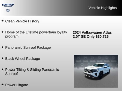 Used 2024 Volkswagen Atlas SE w/ Panoramic Sunroof Package FWD image 8