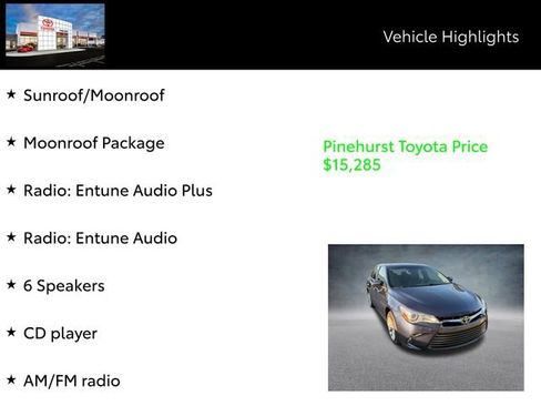 Used 2016 Toyota Camry LE w/ Moonroof Package image 19