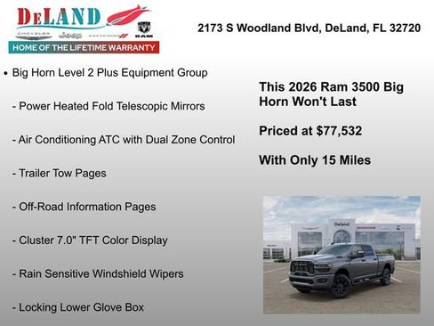 New 2026 RAM 3500 Big Horn AWD/4WD image 12