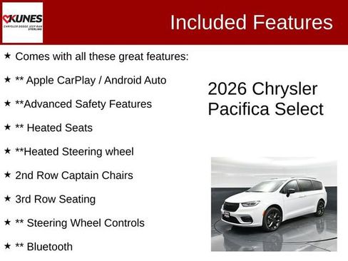 New 2026 Chrysler Pacifica Select w/ S Appearance Package image 4