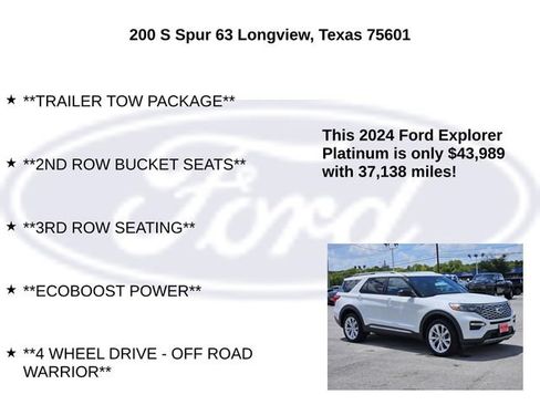 Used 2024 Ford Explorer Platinum w/ Technology Package AWD/4WD image 10