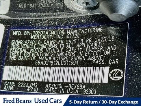 Used 2020 Lexus ES 300h w/ Premium Package FWD image 35