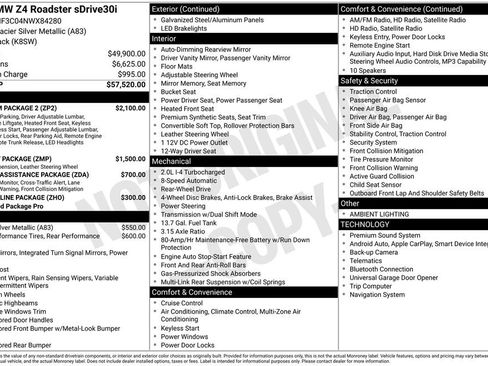 Used 2022 BMW Z4 sDrive30i w/ Premium Package 2 RWD image 2