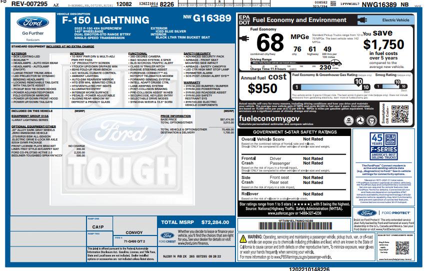 Used 2022 Ford F150 Lightning Lariat AWD/4WD image 4