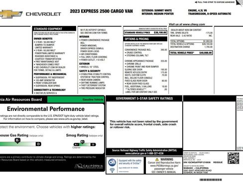Used 2023 Chevrolet Express 2500 w/ Driver Convenience Package RWD image 5