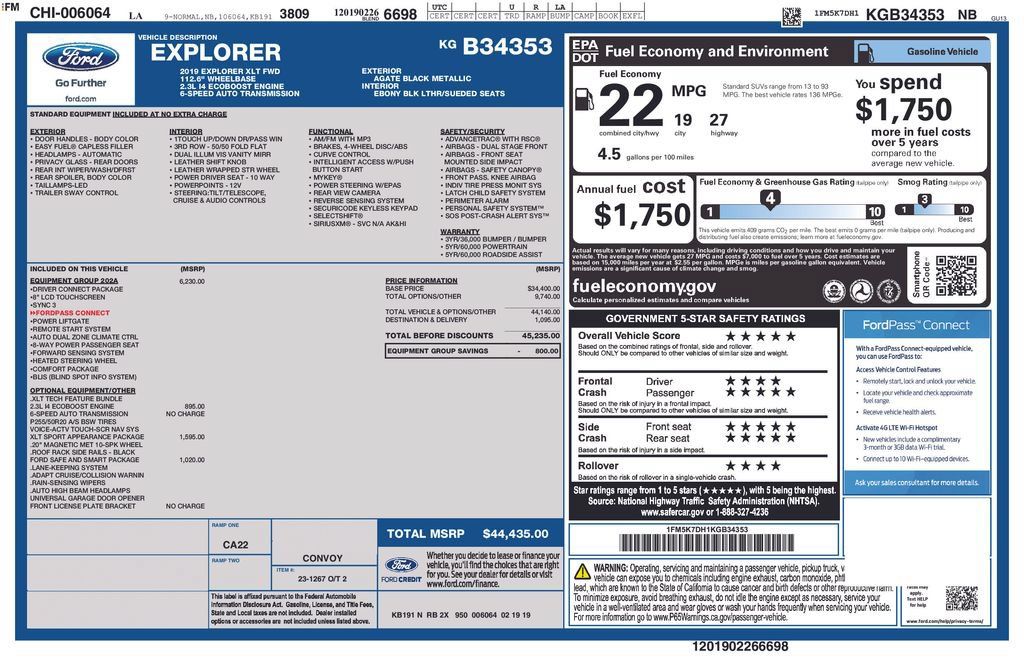 Certified 2019 Ford Explorer XLT w/ Equipment Group 202A FWD image 6