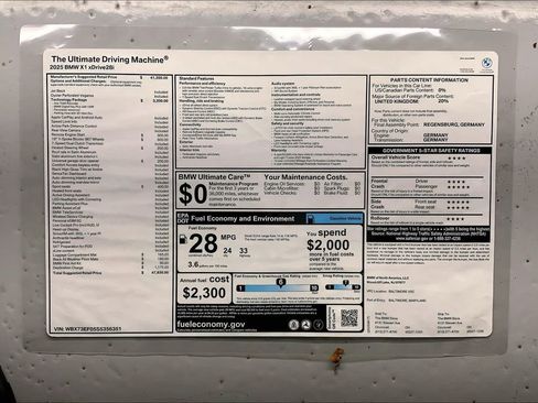 New 2025 BMW X1 xDrive28i w/ Technology Package image 12