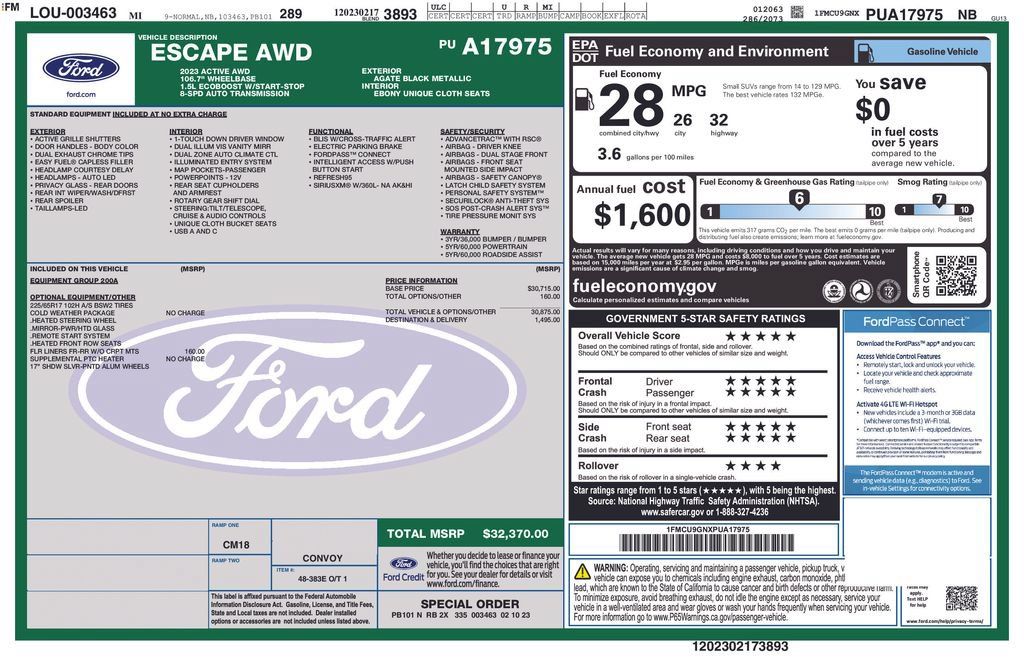 Used 2023 Ford Escape Active AWD/4WD image 32