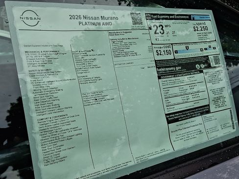 New 2026 Nissan Murano Platinum w/ Cargo Package AWD/4WD image 6