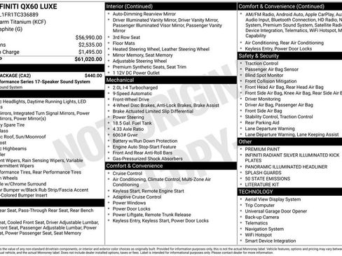 Used 2026 INFINITI QX60 Luxe w/ Cargo Package FWD image 36
