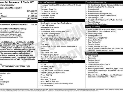 Used 2021 Chevrolet Traverse LT AWD/4WD image 32