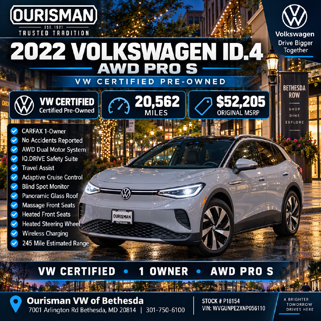 Used 2022 Volkswagen ID.4 Pro S AWD/4WD image 2