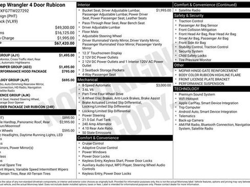 New 2026 Jeep Wrangler Unlimited Rubicon w/ Safety Group AWD/4WD image 14