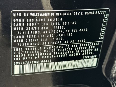 Used 2022 Volkswagen Tiguan SE w/ Panoramic Sunroof Package image 30