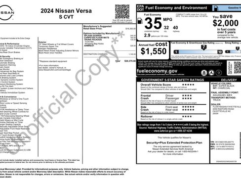 Used 2024 Nissan Versa S w/ Trunk Package image 4