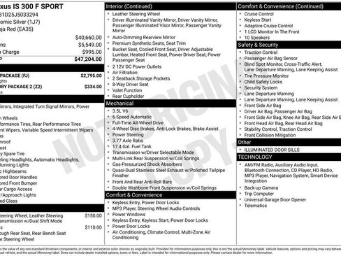 Used 2018 Lexus IS 300 F Sport w/ F Sport Package image 17