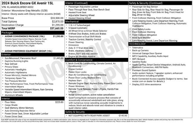 Certified 2024 Buick Encore GX Avenir w/ Avenir Convenience Package AWD/4WD image 6