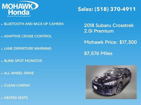 Used 2018 Subaru Crosstrek 2.0i Premium w/ Eyesight System image 7
