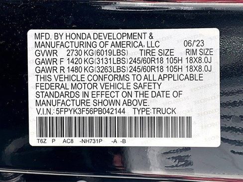 Certified 2023 Honda Ridgeline RTL image 19
