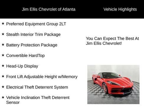 Certified 2023 Chevrolet Corvette Stingray Preferred Conv w/ Stealth Interior Trim Package image 5
