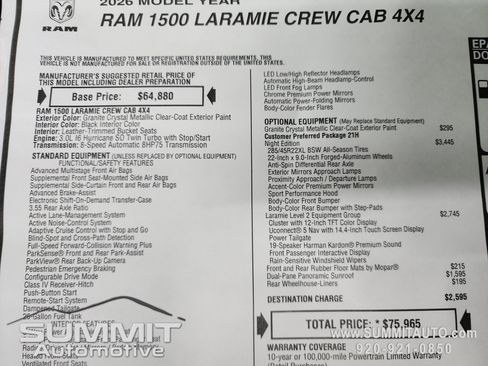 New 2026 RAM 1500 Laramie w/ Night Edition AWD/4WD image 38