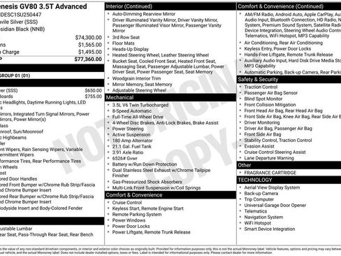 Used 2025 Genesis GV80 3.5T Advanced image 3