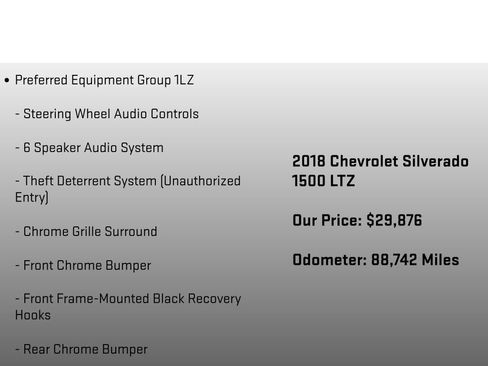 Used 2018 Chevrolet Silverado 1500 LTZ w/ Sport Package RWD image 30