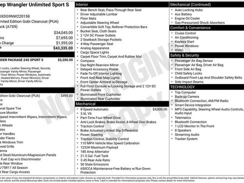 Used 2022 Jeep Wrangler Unlimited Sport AWD/4WD image 12