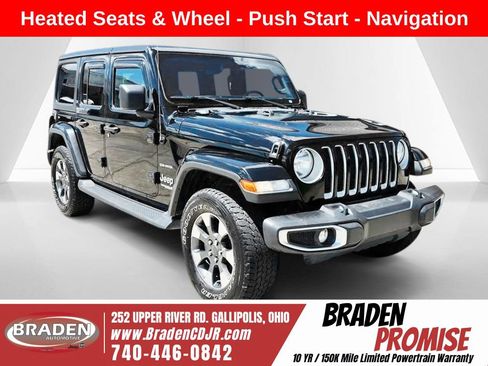Used 2021 Jeep Wrangler Unlimited Sahara w/ Uconnect 4C Nav & Sound Group AWD/4WD image 1