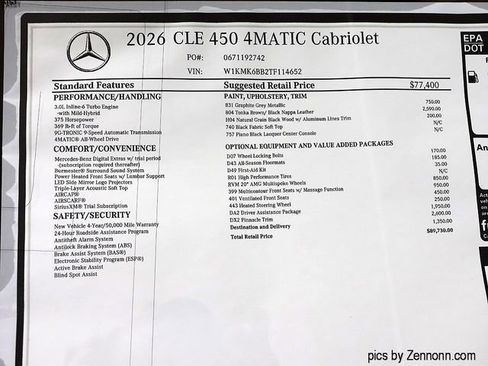 New 2026 Mercedes-Benz CLE 450 4MATIC Cabriolet image 28