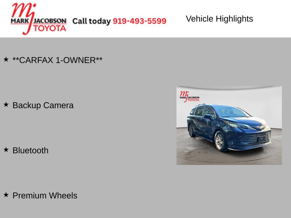 Used 2021 Toyota Sienna LE w/ LE Plus Package AWD/4WD image 5