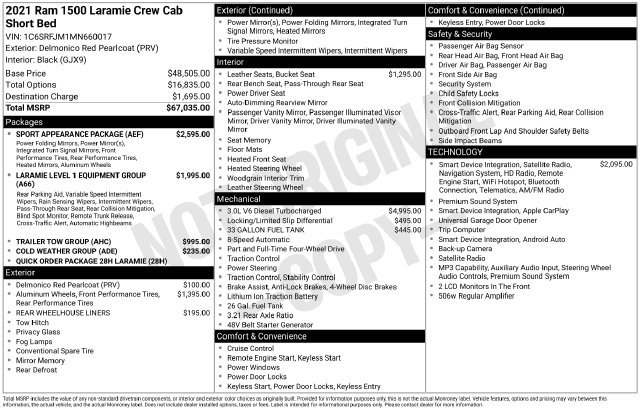 Used 2021 RAM 1500 Laramie w/ Sport Appearance Package AWD/4WD image 9