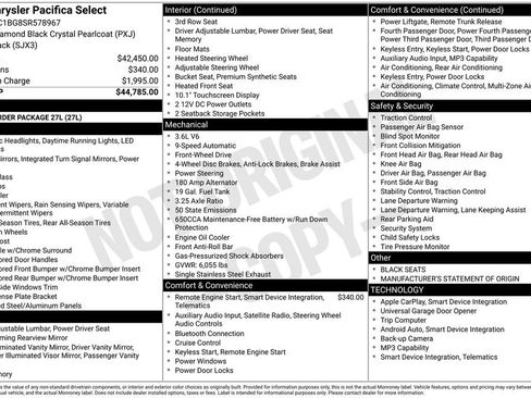 Used 2025 Chrysler Pacifica Select FWD image 45