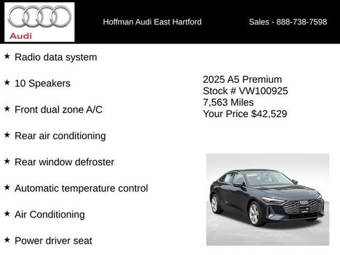 Certified 2025 Audi A5 2.0T Premium w/ Convenience Package AWD/4WD image 12
