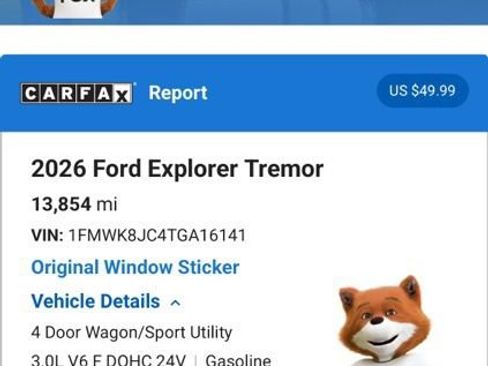 Used 2026 Ford Explorer Tremor w/ Tremor Ultimate Package AWD/4WD image 5