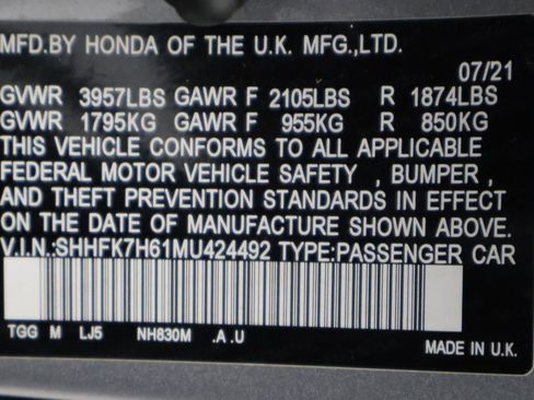 Used 2021 Honda Civic EX image 17