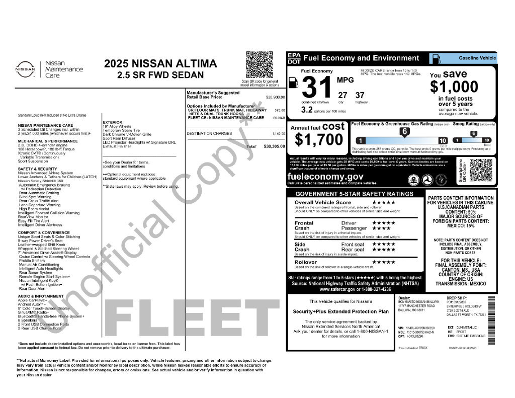 Used 2025 Nissan Altima 2.5 SR FWD image 44