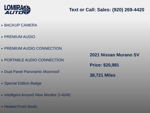 Used 2021 Nissan Murano SV AWD/4WD image 8