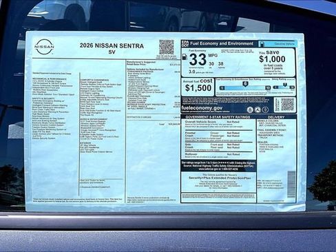 New 2026 Nissan Sentra SV w/ SV Convenience Package FWD image 13