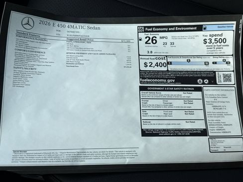 New 2026 Mercedes-Benz E 450 4MATIC Sedan image 35