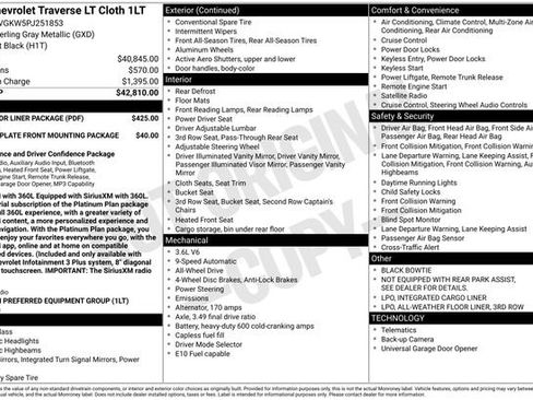 Used 2023 Chevrolet Traverse LT w/ LPO, Floor Liner Package AWD/4WD image 20