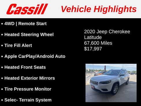 Used 2020 Jeep Cherokee Latitude w/ Cold Weather Group AWD/4WD image 3